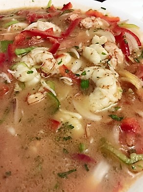 Ceviche de gambas y atún