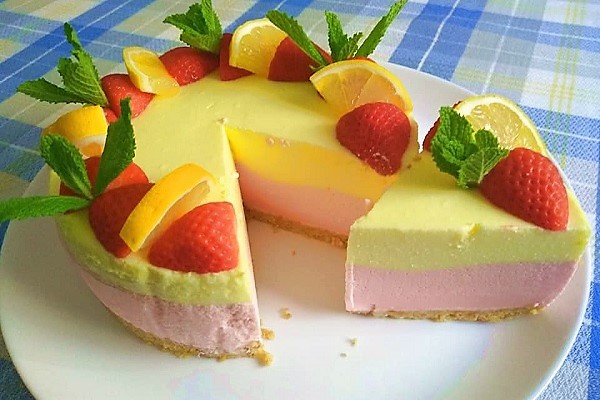 cheesecake de fresa y limón