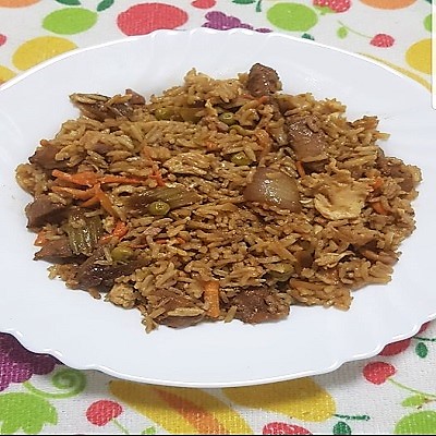 arroz frito con ternera